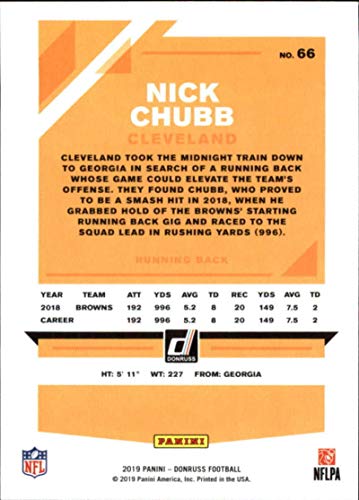 2019 Donruss Football #66 Nick Chubb Cleveland Browns Official NFL Trading Card From Panini America