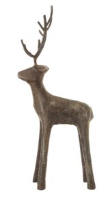 creative co-op metal standing deer figures and figurines, 13.25", grey