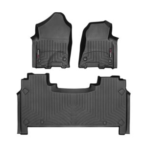 WeatherTech Custom Fit FloorLiners for Ram Truck 1500 TRX, Ram 1500 TRX, Ram Truck 1500, Ram 1500-1st & 2nd Row (441428-1-3), Black