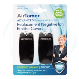 airtamer advanced personal air purifier replacement negative ion emitter covers - made for airtamer model a315 (black, 2-pack)