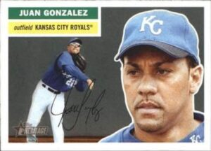 2005 topps heritage #467 juan gonzalez royals mlb baseball card (sp - short print) nm-mt