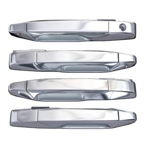 exterior chrome door handle set of 4 - compatible with chevy, cadillac & gmc vehicles - 2007-2014 silverado, tahoe, escalade, sierra, yukon, avalanche - replaces 15915659, 22738721, 22738722