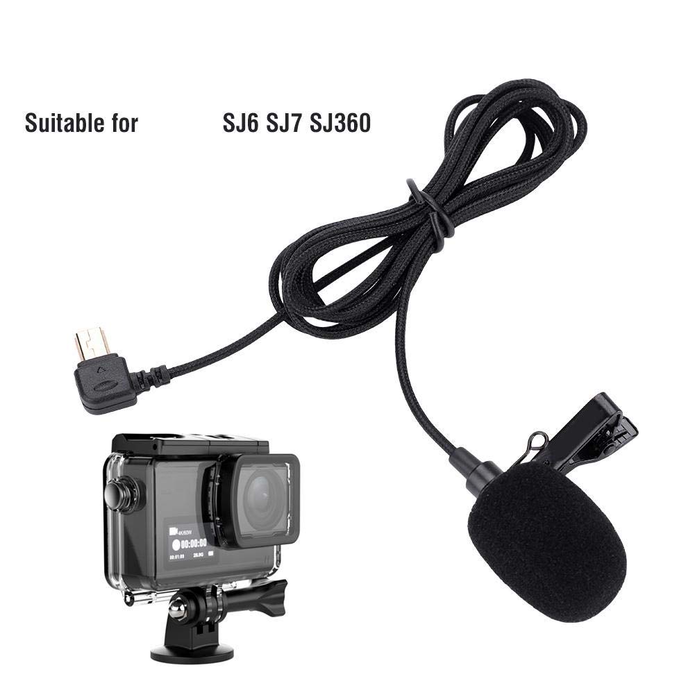 Yoidesu 1.5m Action Camera External Microphone,Plug and Play Portable Lavalier Lapel Microphone,Clip-on Mic Microphone Video Microphones for SJCAM SJ6 SJ7 SJ360 Action Camera