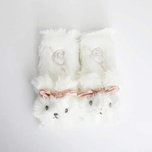 seemehappy Fluffy Cute White Bunny Neck Pillow Soft Car Headrest Pillow Cute Car Interior Accessories for Girls (Bunny Seat Belt Covers 2pcs)