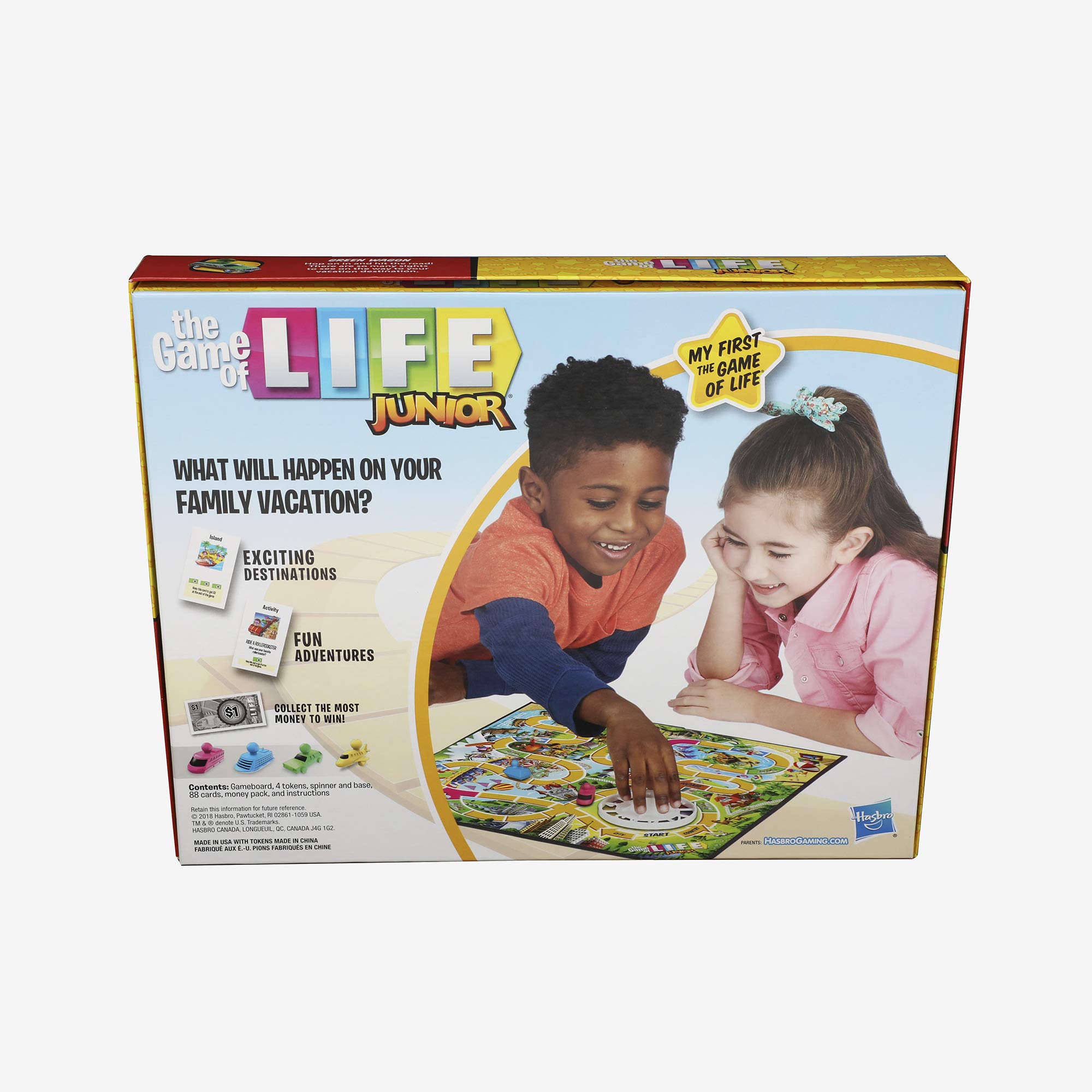 Hasbro Gaming The Game of Life Junior Board Game for Kids Ages 5 and Up,Game for 2-4 Players