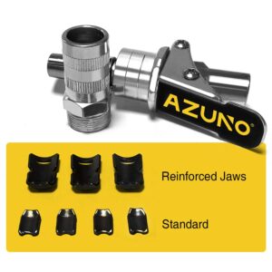 AZUNO Grease Gun Coupler, 2nd Generation Upgraded to 12,000 PSI, Grease Gun Tips Quick Lock and Release, Compatible with All Grease Guns 1/8" NPT Grease Gun Fittings (2 Pack)