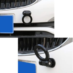 idain Universal Ring Track Racing Style Decorative Tow Hook for Any Car SUV Truck Not Functional- ONLY for Decoration (Black)