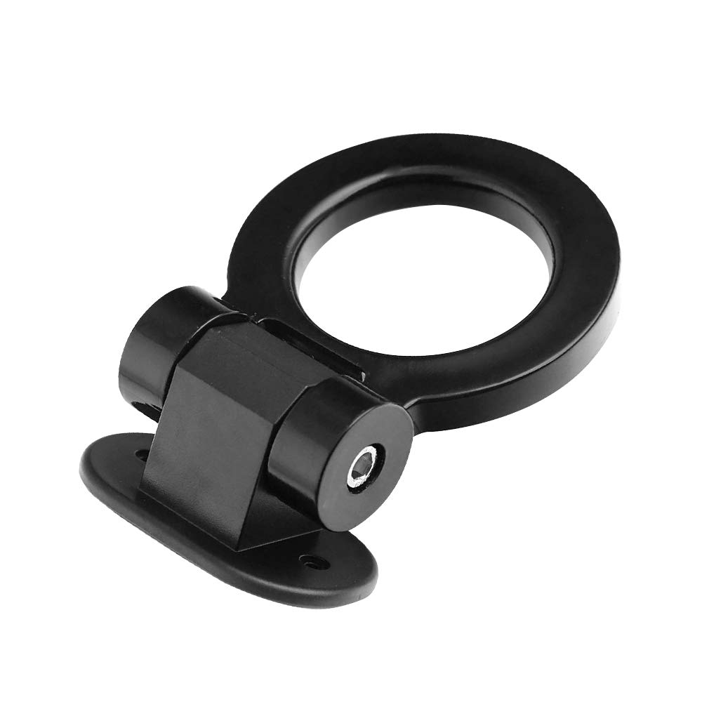 idain Universal Ring Track Racing Style Decorative Tow Hook for Any Car SUV Truck Not Functional- ONLY for Decoration (Black)