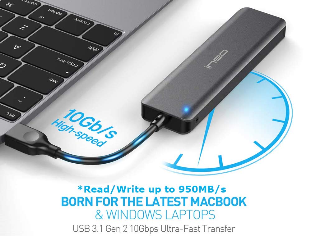 Avolusion ineo (C2592-960G+64G) Super Slim Portable 960GB (1TB) USB 3.1 External SSD + Free 64GB USB Flash Drive [Ultra Speed R/W up to 950MB/s] - 6 Year Warranty