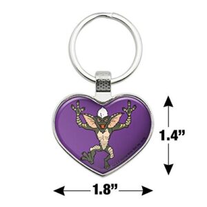 Gremlins Stripe Keychain Heart Love Metal Key Chain Ring