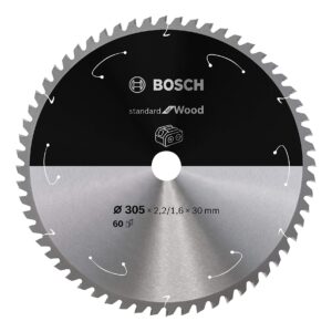 Bosch Professional Circular Saw Blade Standard for Wood (Wood, 305 x 30 x 2.2 mm, 60 Teeth Accessories, Battery Circular Saw)