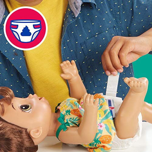 Baby Alive Magical Mixer Baby Doll Tropical Treat with Blender Accessories, Drinks, Wets, Eats, Brown Hair Toy for Kids Ages 3 and Up