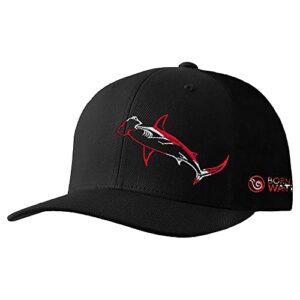 hammerhead shark hat: scuba diving fitted cap - black - s/m
