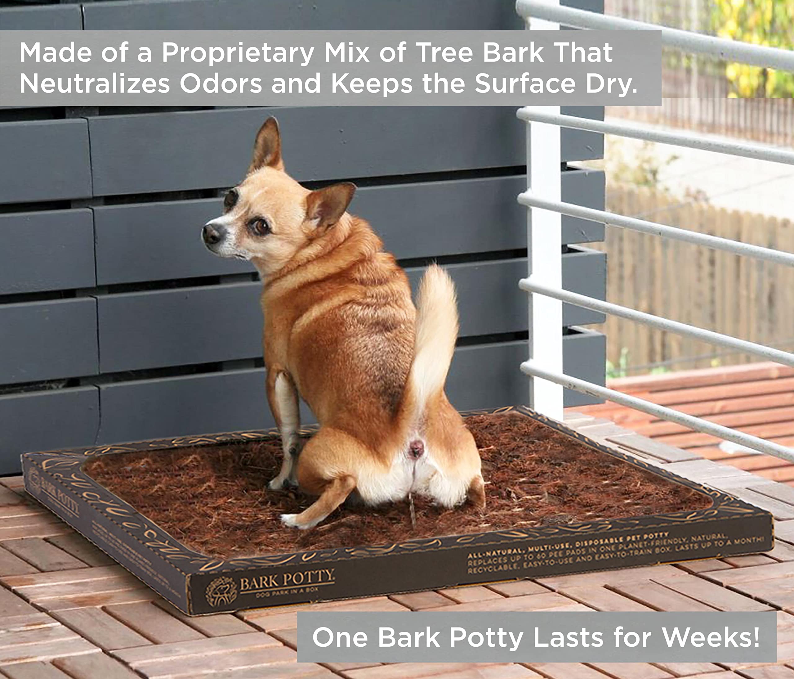 Bark Potty Disposable Dog Potty - Multi-Use, Odor Neutralizing, Non-Leaking - Lasts for Weeks - Indoor/Outdoor