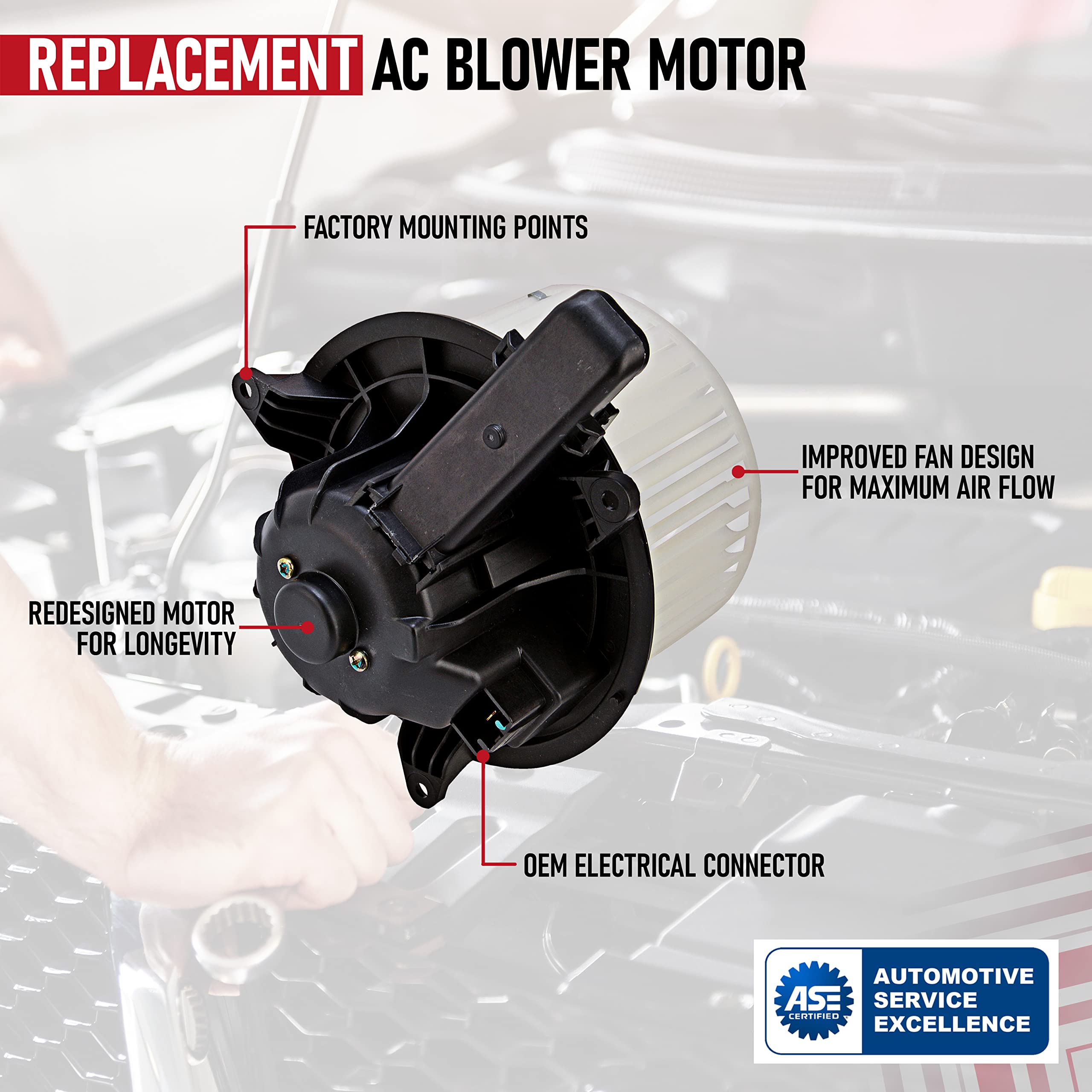 Replacement AC Heater Blower Motor with Fan - Compatible with Ford & Lincoln Vehicles - 2009-2017 Expedition, 2009-2014 F-150, 2009-2017 Navigator - Replaces CL1Z19805A, MM1094, PM9364, 75873, 700237