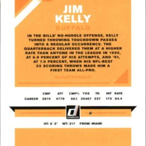 2019 Donruss Football #40 Jim Kelly Buffalo Bills Official NFL Trading Card From Panini America