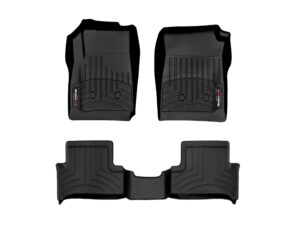 weathertech custom fit floorliners for colorado, canyon - 1st & 2nd row (4412571v-4412572v), black
