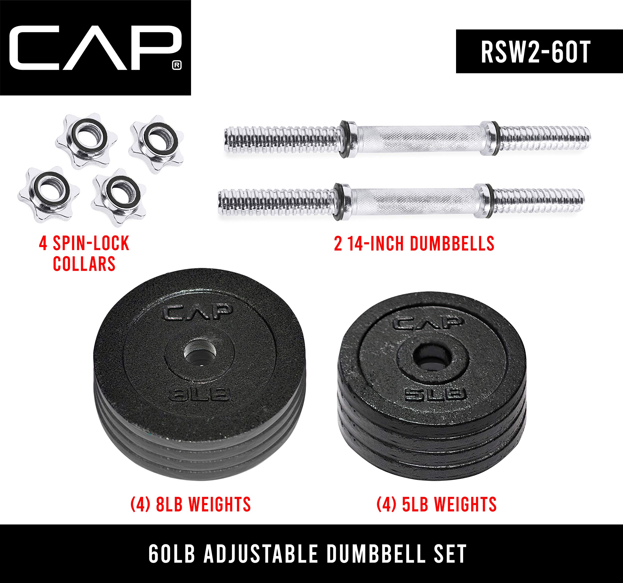 CAP Barbell 30-Pound Adjustable Dumbbell Weight (Pair)