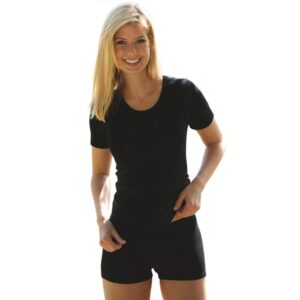 Women’s Thermal Underwear: Moisture Wicking Merino Wool Silk Boy Shorts (EU 38-40 / Small, Black)