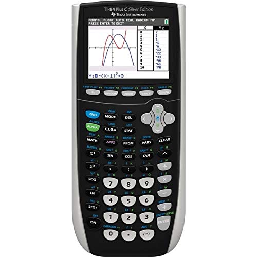 Texas Instruments TI-84 Plus C Silver Edition Graphing Calculator, Black (Renewed)