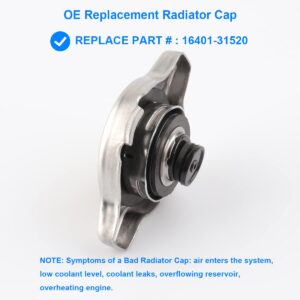 Radiator Cap, Replace 16401-31520 Compatible with Toyota Lexus - Avalon Camry Echo Highlander Prius C Sequoia Sienna Solara Tundra Yaris, ES300h ES350 GS300 GS430 IS300 LS430 RX350 RX450h SC430, More