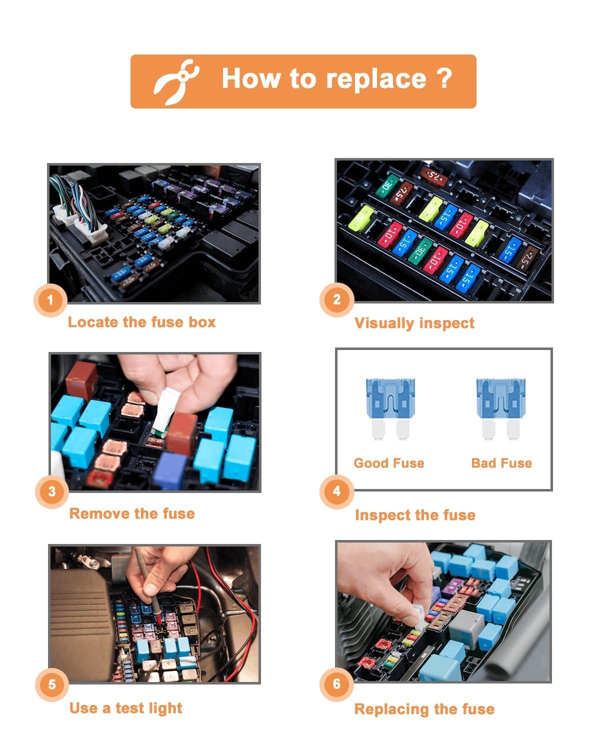 150pcs Car Automotive Rv Standard Fuses - Auto ATO Blade Fuse Assortment Kit (2A 3A 5A 7.5A 10A 15A 20A 25A 30A 35A)