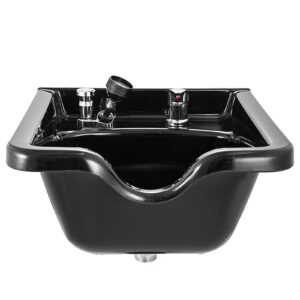 Happybuy Shampoo Bowl Sink Black ABS Plastic Salon and Spa Hair Sink Beauty Salon Equipment for Hair Stylists