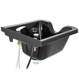 Happybuy Shampoo Bowl Sink Black ABS Plastic Salon and Spa Hair Sink Beauty Salon Equipment for Hair Stylists