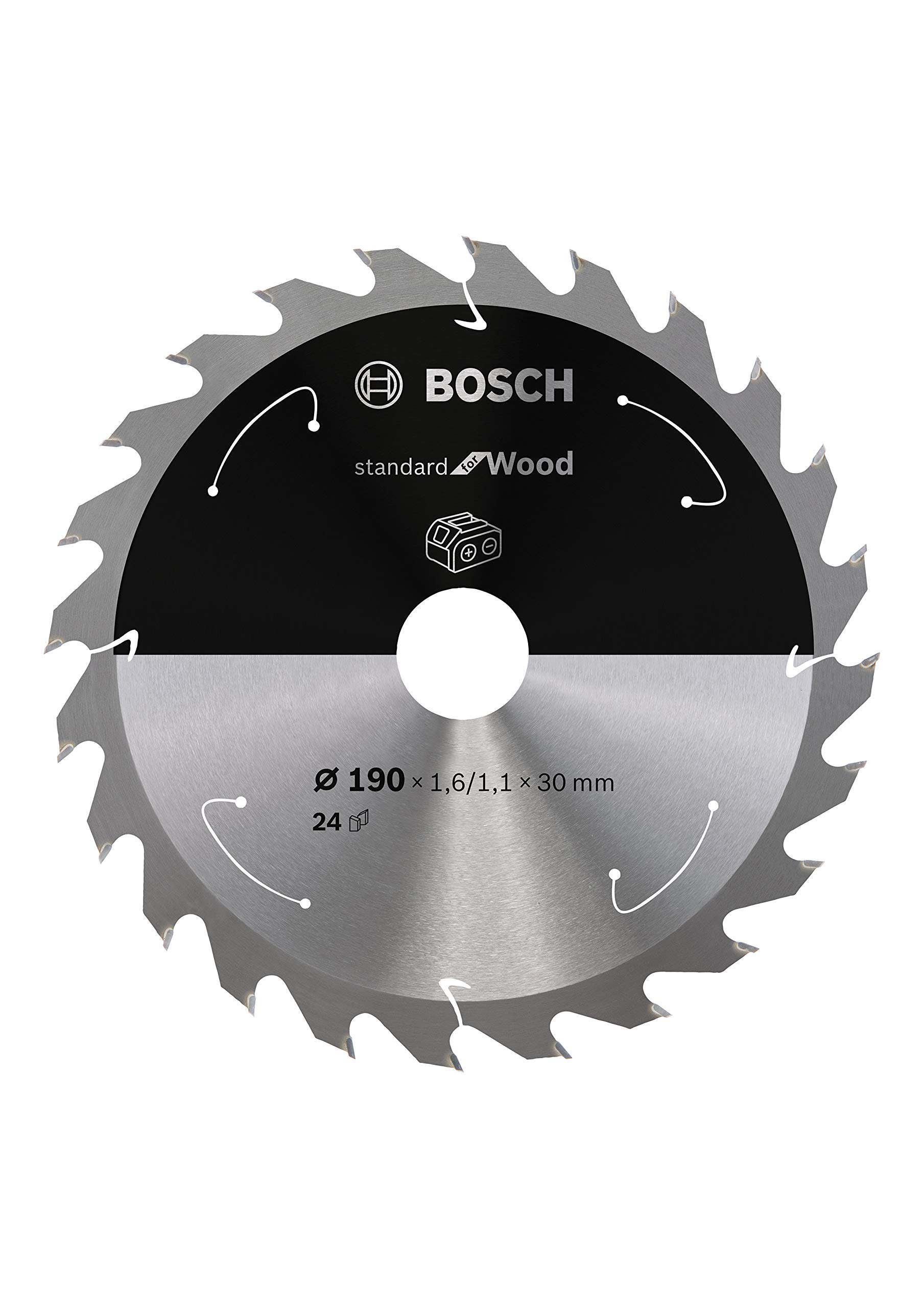 Bosch Professional 2608837708 Blade Standard (for Wood, 190 x 30 x 1.6 mm, 24 Teeth Accessories: Cordless Circular Saw)