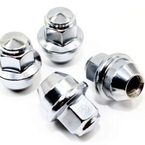 Set of 20 Veritek 12x1.5mm 3/4 19mm Hex 1.46 Inch 37mm Length Chrome OEM Factory Style Large Acorn Seat Wheel Cover Hubcap Retaining Lug Nuts for Ford Focus Fusion Escape Factory Wheels