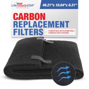 lifesupplyusa cut-to-fit activated carbon filter compatible with honeywell furnace hvac systems air purifiers