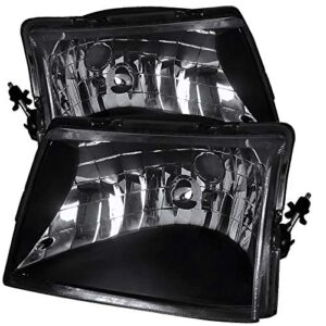 carpartsinnovate for 98-00 ford ranger pickup euro style black headlights head lamps pair