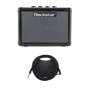 blackstar fly 3 bass innovative combo amplifier (black) bundle with right angle instrument cable (10-feet)