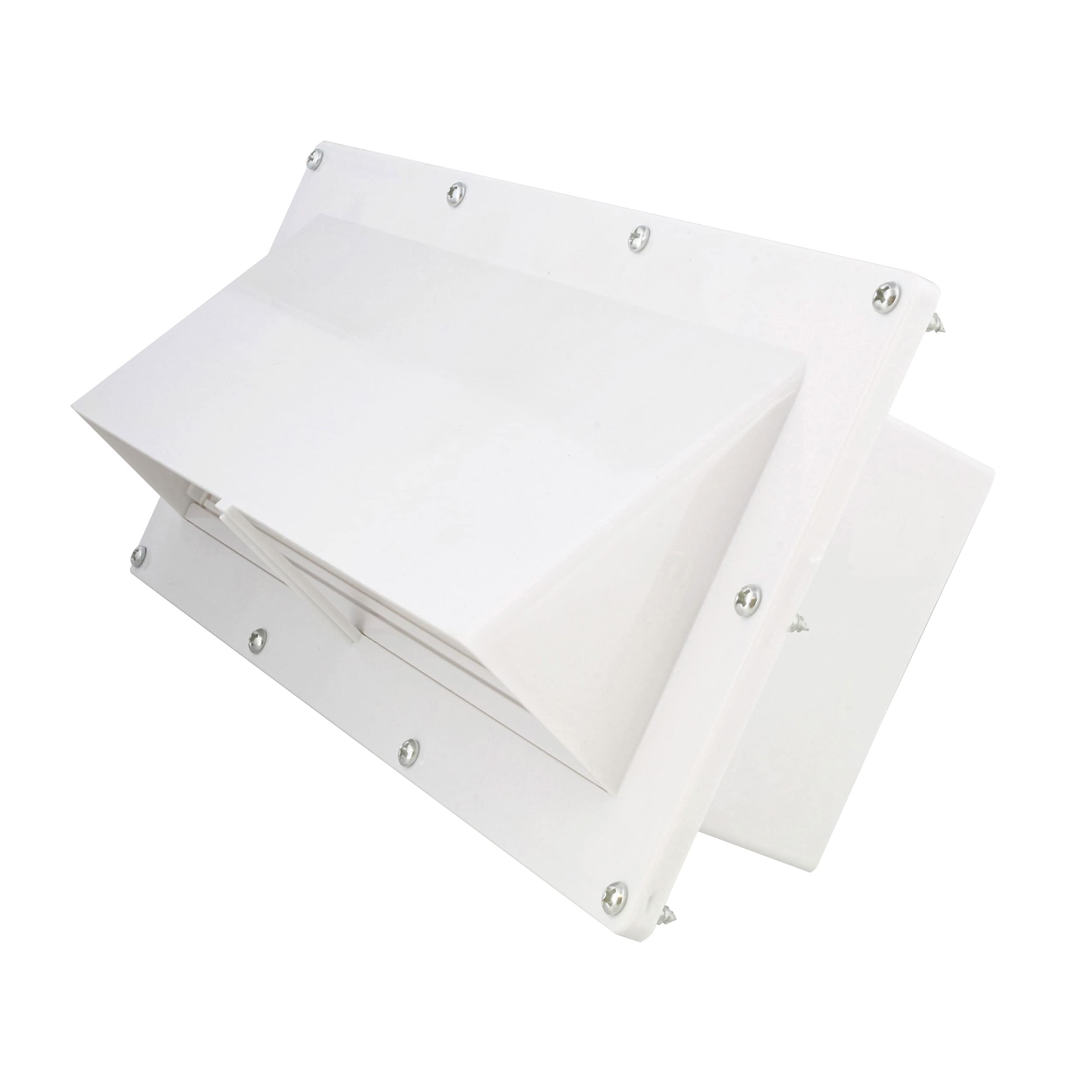 Dumble RV Range Vent Cover Exterior Vent with Locking Damper and Screws, RV Exhaust Vent Cover for RV Stove Vent - White