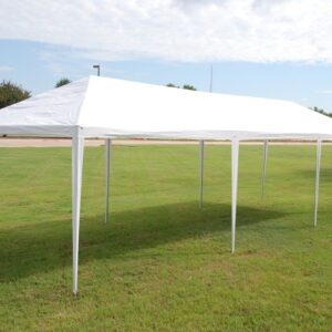 DELTA 12'x30' WDMT PE Party Tent, Wedding Tent, Outdoor Event Canopy, Backyard Garden Shelter Gazebo, Galvanized Steel Frame, Metal Connectors, Carry Bags