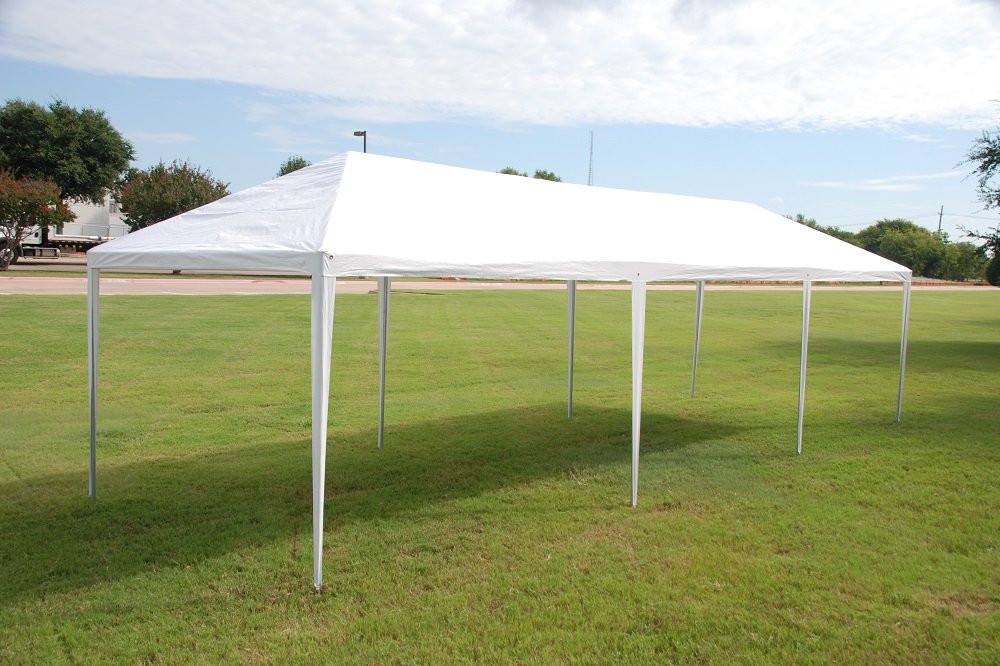 DELTA 12'x30' WDMT PE Party Tent, Wedding Tent, Outdoor Event Canopy, Backyard Garden Shelter Gazebo, Galvanized Steel Frame, Metal Connectors, Carry Bags