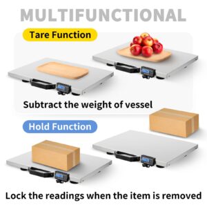 Happybuy 1100Lbs x 0.2Lbs Digital Livestock Scale Large Pet Vet Scale Stainless Steel Platform Electronic Postal Shipping Scale Heavy Duty Large Dog Hog Sheep Goat Pig Sheep Scale