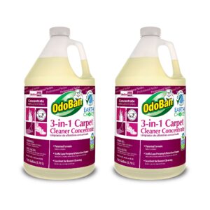 odoban professional series cleaning 3-in-1 carpet cleaner concentrate, set of 2, 1 gallon each