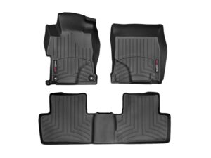 weathertech custom fit floorliners for honda civic, civic si - 1st & 2nd row (446311-443732), black