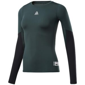 reebok ufc women's long sleeve compression top, ivy green