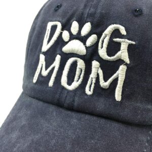 Waldeal Dog Mom Ponytail Hat, Gifts for Dog Lovers, Adjustable Embroidered Messy Bun Ponycap Navy