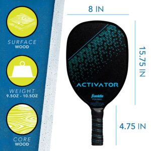 Franklin Sports Pickleball Paddle - Wooden Pickleball Racket - Activator - Blue - USA Pickleball (USAPA) Approved - 13mm Thick Core