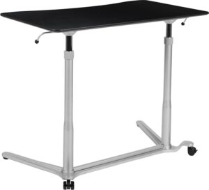 flash furniture merritt sit-down, stand-up black computer ergonomic desk with 37.375"w top (adjustable range 29" - 40.75")