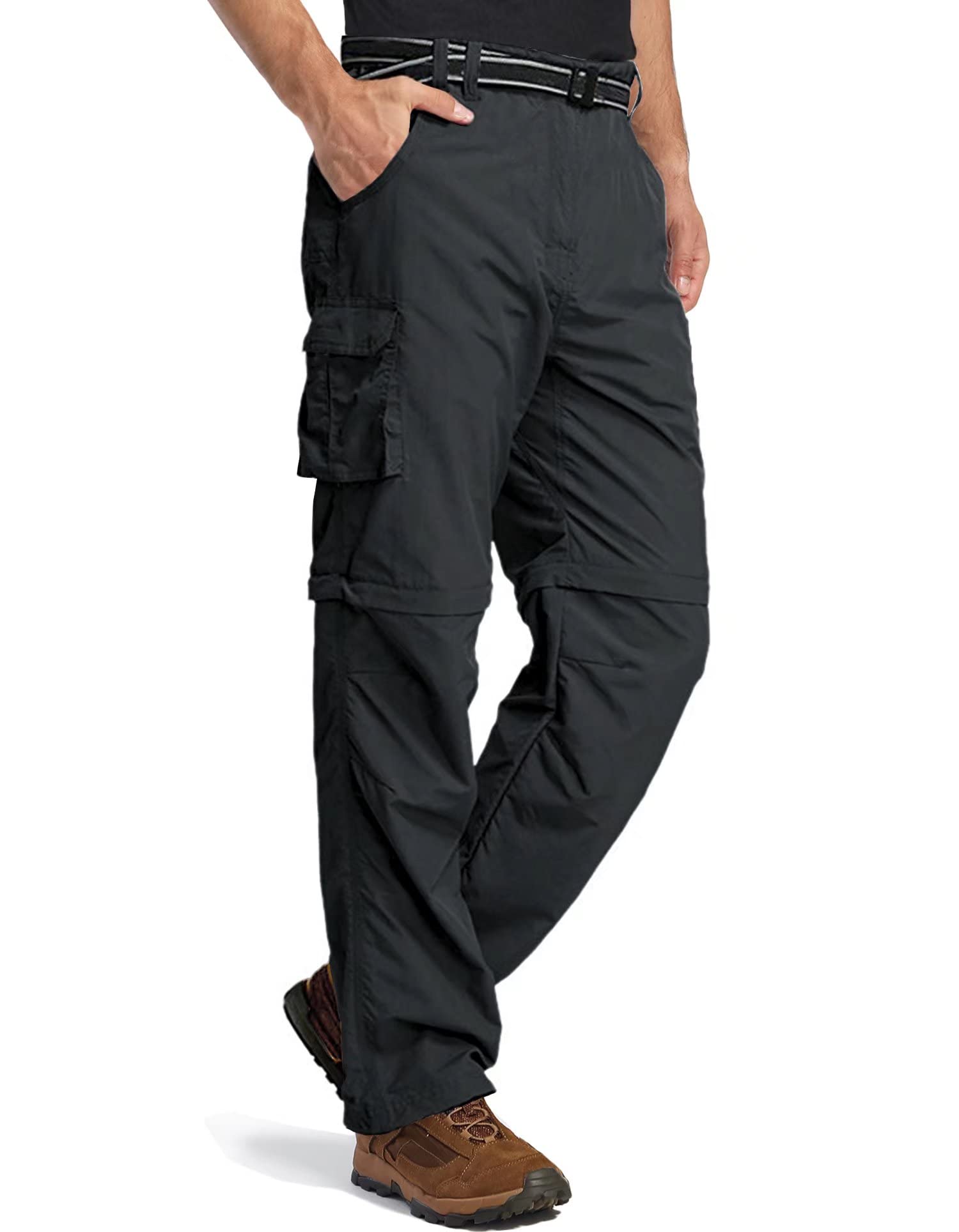 MAGCOMSEN Quick Dry Pants Men Hiking Pants Convertible Pants Work Pants for Men Fishing Pants Cargo Pants Summer Camping Pants Black