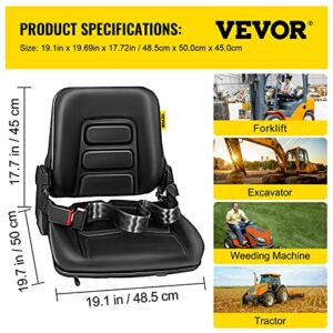 Bestauto Universal Adjustable Forklift Seat with Safety Belt, Full Suspension Seat Replacement for Heavy Mechanical Seat