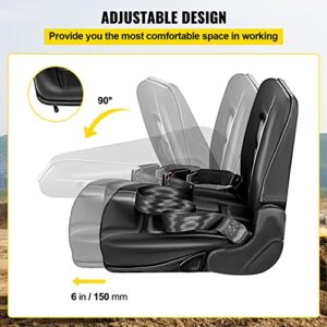 Bestauto Universal Adjustable Forklift Seat with Safety Belt, Full Suspension Seat Replacement for Heavy Mechanical Seat