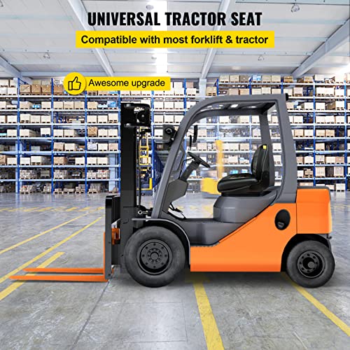 Bestauto Universal Adjustable Forklift Seat with Safety Belt, Full Suspension Seat Replacement for Heavy Mechanical Seat