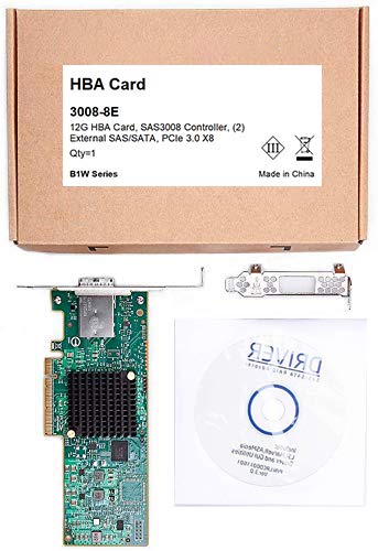 12G External PCI-E SAS/SATA HBA Controller Card, Broadcom's SAS 3008, Compatible for SAS 9300-8E