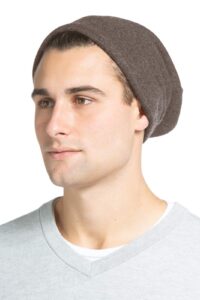 fishers finery men's 100% pure cashmere slouchy beanie (cappuccino)