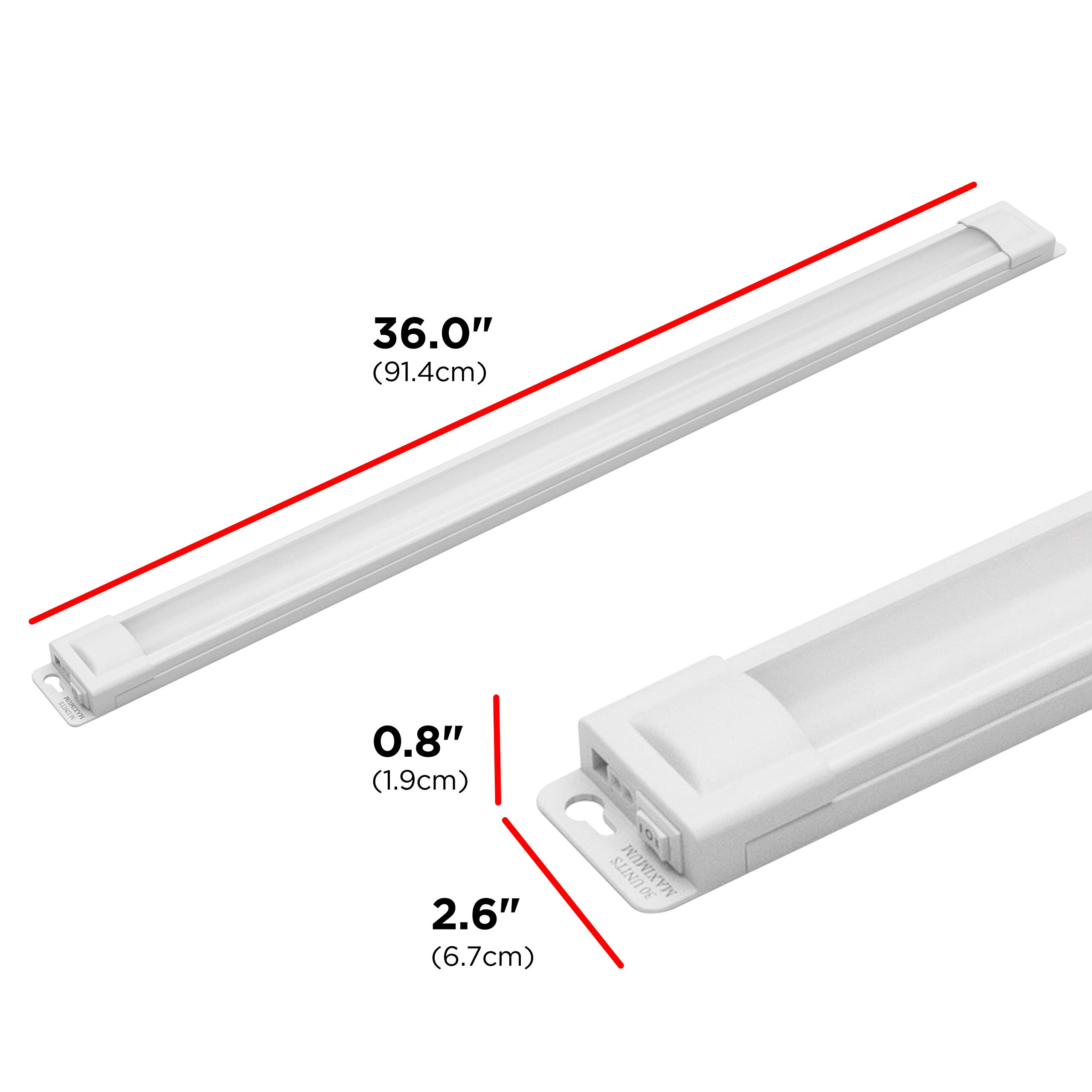 UltraPro 36 inch Plug-in Linkable Under Cabinet Lights, High/Low/Off, Warm White Light (2700K), LED Under Cabinet Lighting, Under Counter Lights for Kitchen, 44108